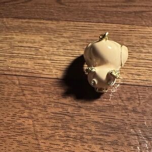 Gold and Cream Pig Pendant